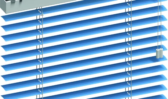 Schema einer Alu-Jalousie mit Leiterkordel