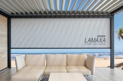Markise für Bad Wünnenberg an Lamaxa Lamellendach als Strand-Lounge